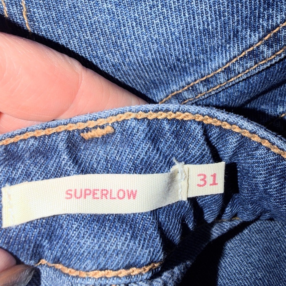 Levi's Superlow Loose Jeans Double Button Wide Leg Medium Wash 31 - Picture 4 of 4